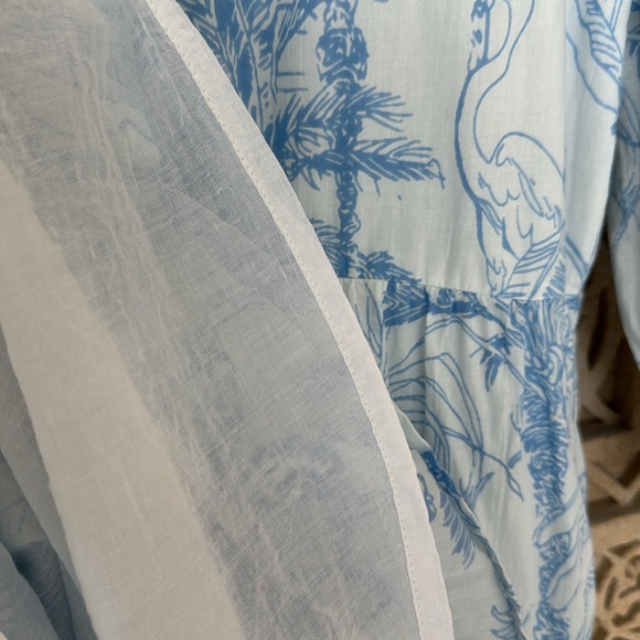 Charleston Shoe Company Charlee Alexis Dress Blue Tropical Pattern  Size Medium - Picture 7 of 9